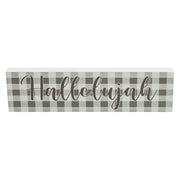 Celebrate Grace Hallelujah Grey CheckWall Sign 4x15x1 (2PC Bundle)