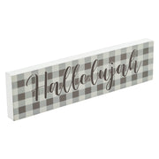Celebrate Grace Hallelujah Grey CheckWall Sign 4x15x1 (2PC Bundle)