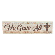 Celebrate Grace He Gave All w/ Crown Of Thorn On CrossWall Sign 2.75x11x0.75 (2PC Bundle)