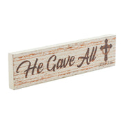 Celebrate Grace He Gave All w/ Crown Of Thorn On CrossWall Sign 2.75x11x0.75 (2PC Bundle)