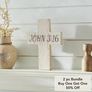 Celebrate Grace John 3:16 CrossWall Sign 10x7.5x0.75 (2PC Bundle)
