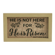 Celebrate Grace Matthew 28:6 He Is RisenWall Sign 6x10x0.5 (2PC Bundle)