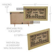 Celebrate Grace Matthew 28:6 He Is RisenWall Sign 6x10x0.5 (2PC Bundle)