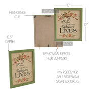 Celebrate Grace My Redeemer LivesWall Sign 12x10x0.5 (2PC Bundle)