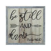 Celebrate Grace Psalm 46:10 Be Still And KnowWall Sign 10x10x0.5 (2PC Bundle)