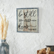Celebrate Grace Psalm 46:10 Be Still And KnowWall Sign 10x10x0.5 (2PC Bundle)