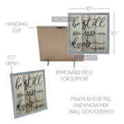 Celebrate Grace Psalm 46:10 Be Still And KnowWall Sign 10x10x0.5 (2PC Bundle)