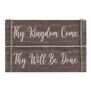 Celebrate Grace Thy Kingdom Come Distressed GreyWall Sign 9x14x1 (2PC Bundle)