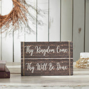 Celebrate Grace Thy Kingdom Come Distressed GreyWall Sign 9x14x1 (2PC Bundle)