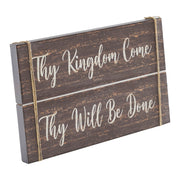 Celebrate Grace Thy Kingdom Come Distressed GreyWall Sign 9x14x1 (2PC Bundle)