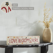 Spring In Bloom Love Blooms HereWall Sign 3x14x0.75 (2PC Bundle)