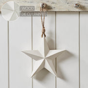Wooden Star Ornament White 8x8x1.5 (2PC Bundle)