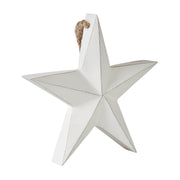 Wooden Star Ornament White 8x8x1.5 (2PC Bundle)