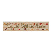 Spring In Bloom Stop And Smell The FlowersWall Sign 3x14x0.75 (2PC Bundle)
