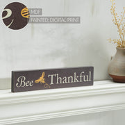 Buzzy Bees Bee Thankful GreyWall Sign 3x14x0.75 (2PC Bundle)