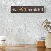 Buzzy Bees Bee Thankful GreyWall Sign 3x14x0.75 (2PC Bundle)