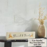 Buzzy Bees Bee Blessed & ThankfulWall Sign 3x14x0.75 (2PC Bundle)