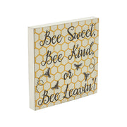 Buzzy Bees Bee Sweet, Bee Kind, or Bee Leavin!Block Sign 8x8x1 (2PC Bundle)