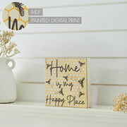 Buzzy Bees Home Is My Happy PlaceBlock Sign 6x6x1 (2PC Bundle)