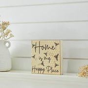 Buzzy Bees Home Is My Happy PlaceBlock Sign 6x6x1 (2PC Bundle)