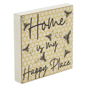 Buzzy Bees Home Is My Happy PlaceBlock Sign 6x6x1 (2PC Bundle)