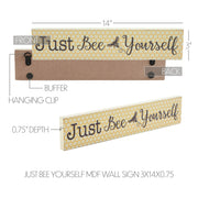 Buzzy Bees Just Bee YourselfWall Sign 3x14x0.75 (2PC Bundle)