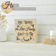 Buzzy Bees Kind Words Are Like Honey, Sweet To The SoulBlock Sign 8x8x1 (2PC Bundle)