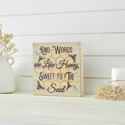 Buzzy Bees Kind Words Are Like Honey, Sweet To The SoulBlock Sign 8x8x1 (2PC Bundle)