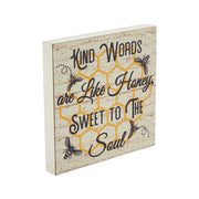Buzzy Bees Kind Words Are Like Honey, Sweet To The SoulBlock Sign 8x8x1 (2PC Bundle)