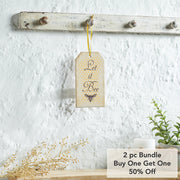 Buzzy Bees Let It BeeTag Ornament w/ Ribbon 7x3.75x0.5 (2PC Bundle)