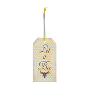 Buzzy Bees Let It BeeTag Ornament w/ Ribbon 7x3.75x0.5 (2PC Bundle)