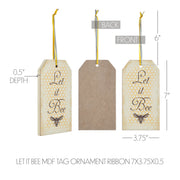 Buzzy Bees Let It BeeTag Ornament w/ Ribbon 7x3.75x0.5 (2PC Bundle)