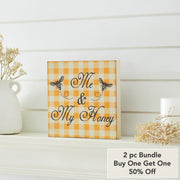 Buzzy Bees Me & My HoneyBlock Sign 8x8x1 (2PC Bundle)