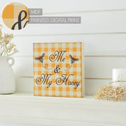 Buzzy Bees Me & My HoneyBlock Sign 8x8x1 (2PC Bundle)