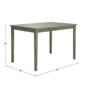 Farmhouse 32 x 48 inch Dining Table in Antique Sage Green Wood Finish