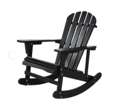 Adirondack Rocking Chair Solid Wood Chairs Finish Outdoor Furniture for Patio, Backyard, Garden - Black