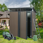 TC53BR 5ft x 3ft Outdoor Metal Storage Shed Transparent plate brown