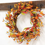 Barnyard Bittersweet & Pumpkins Wreath - 22"