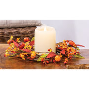 Barnyard Bittersweet & Pumpkins Candle Ring - 6.5"