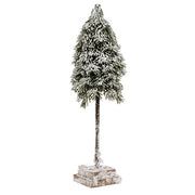 Heavy Snowy Weeping Pine Tree on Base - 16"