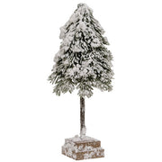 Heavy Snowy Weeping Pine Tree on Base - 12"