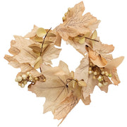 Natural Fall Leaves - Berry Clusters & Eucalyptus Candle Ring - 3.5"