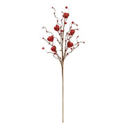 Red Glitter Heart & Berries Spray - 27"