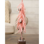 Pink Glittered Foamy Needle Pinecone Tree - 12"H
