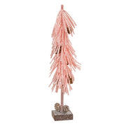Pink Glittered Foamy Needle Pinecone Tree - 12"H