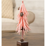Pink Glittered Foamy Needle Pinecone Tree - 10"H