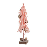 Pink Glittered Foamy Needle Pinecone Tree - 10"H
