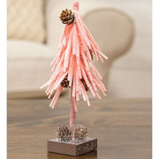 Pink Glittered Foamy Needle Pinecone Tree - 8"H