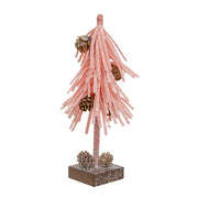 Pink Glittered Foamy Needle Pinecone Tree - 8"H