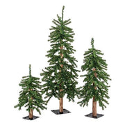 Pre-Lit Alpine Trees - 2ft - 3ft - 4ft (Set of 3)